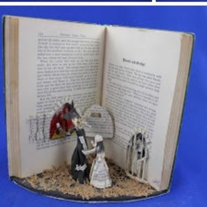 The Great Escape!  (Hansel and Gretchel)  Book Sculpture (one of a kind)